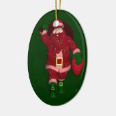 Funny Santa Claus Strawberry Farmer Keramisch Ornament (Links)
