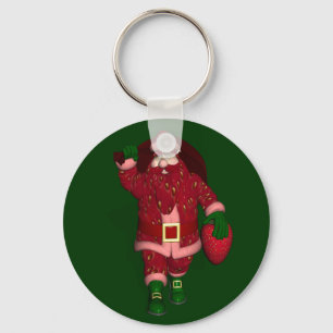 Funny Santa Claus Strawberry Farmer Sleutelhanger