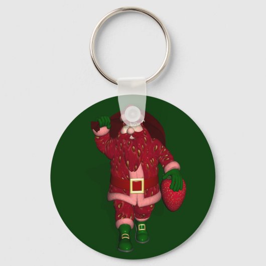Funny Santa Claus Strawberry Farmer Sleutelhanger (Voorkant)