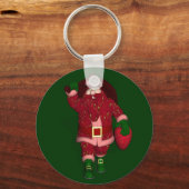 Funny Santa Claus Strawberry Farmer Sleutelhanger (Voorkant)