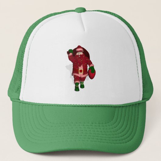 Funny Santa Claus Strawberry Farmer Trucker Pet (Voorkant)