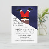 Funny Santa Claus Stuck Chimney Hopeful Kerstmis Kaart (Staand voorkant)