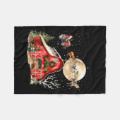 Funny Santa Claus Tractor Cows Farm Farmer Christm Fleece Deken (Voorkant (Horizontaal))