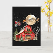 Funny Santa Claus Tractor Cows Farm Farmer Christm Kaart (Gele Bloem)