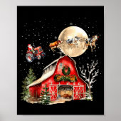 Funny Santa Claus Tractor Cows Farm Farmer Christm Poster (Voorkant)