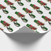 Funny Santa Claus Trike Cadeaupapier (Hoek)