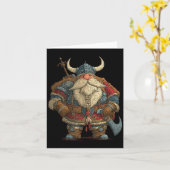 Funny Santa Claus Viking Costume For Boys And Girl Kaart (Gele Bloem)