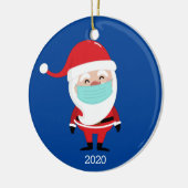 Funny Santa Claus Wearing Facemask 2020 Kerstmis Keramisch Ornament (Links)