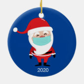 Funny Santa Claus Wearing Facemask 2020 Kerstmis Keramisch Ornament (Achterkant)