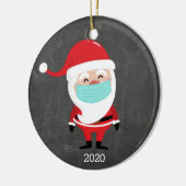 Funny Santa Claus Wearing Facemask 2020 Kerstmis Keramisch Ornament (Links)