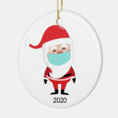 Funny Santa Claus Wearing Facemask 2020 Kerstmis Keramisch Ornament (Links)