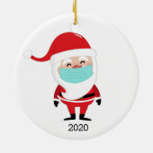 Funny Santa Claus Wearing Facemask 2020 Kerstmis Keramisch Ornament (Achterkant)