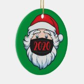 Funny Santa Claus Wearing Facemask 2020 Kerstmis Keramisch Ornament (Rechts)