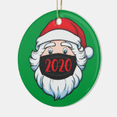 Funny Santa Claus Wearing Facemask 2020 Kerstmis Keramisch Ornament (Links)