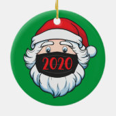 Funny Santa Claus Wearing Facemask 2020 Kerstmis Keramisch Ornament (Achterkant)