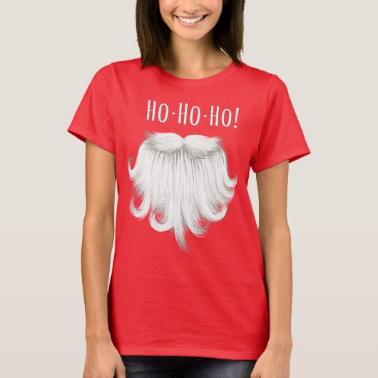 Funny Santa Claus white beard lacht "Ho ho ho" T-shirt (Voorkant)