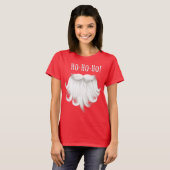 Funny Santa Claus white beard lacht "Ho ho ho" T-shirt (Voorkant volledig)