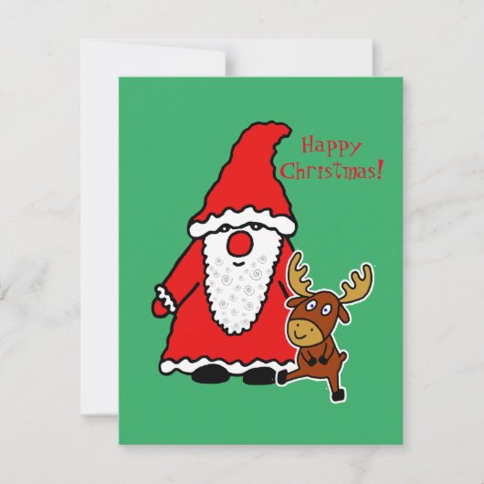 Funny Santa Claus with baby moose (Voorkant)