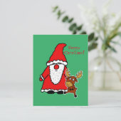 Funny Santa Claus with baby moose (Staand voorkant)