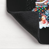 Funny Santa Clause Riding Monster Red Truck Xmas T Muismat (Hoek)