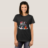 Funny Santa Clause Riding Monster Red Truck Xmas T T-shirt (Voorkant volledig)