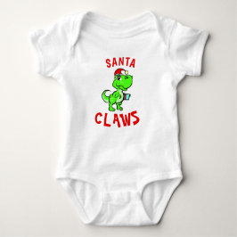 Funny Santa Claws Dinosaur Baby's 1ste Kerstmis Romper