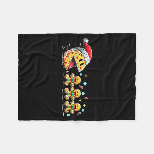 Funny Santa Cookies Chasing Gingerbread Christmas  Fleece Deken (Voorkant (Horizontaal))