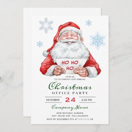 Funny Santa Corporate Holiday Kerstparty Kaart (Voorkant / Achterkant)