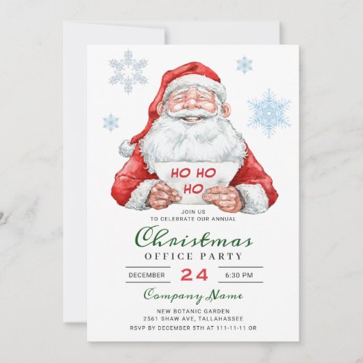 Funny Santa Corporate Holiday Kerstparty Kaart (Voorkant)