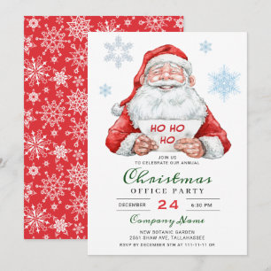 Funny Santa Corporate Holiday Kerstparty Kaart