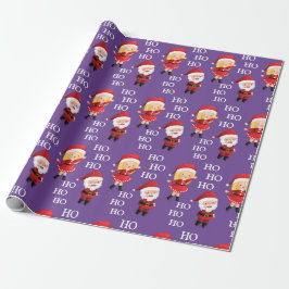 Funny Santa Couples Xmas Kerstmis HO HO HO Cadeaupapier