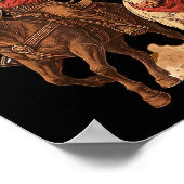 Funny Santa Cowboy Rodeo Reindeer Western Horse Ro Poster (Hoek)