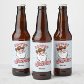 Funny Santa Cowboy Texas Kerstmis Bier Etiket (Flessen)