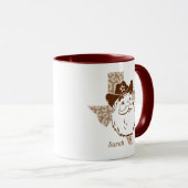 Funny Santa Cowboy Texas Mok voor Kerstmis (Voorkant rechts)