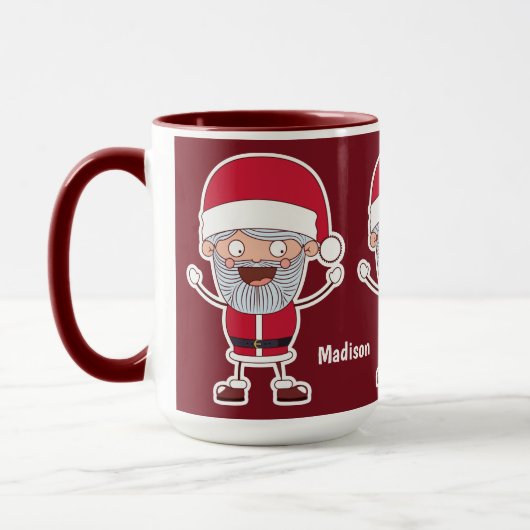 Funny Santa Custom name mokken (Links)