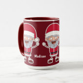 Funny Santa Custom name mokken (Voorkant links)