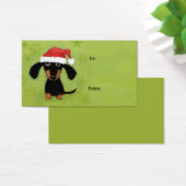 Funny Santa Dachshund-kerstfeestdag Gift-Labels Visitekaartjes (Bureau)