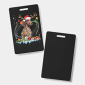 Funny Santa Dachshund Reindeer Light Christmas Badge (Voor- en achterkant)