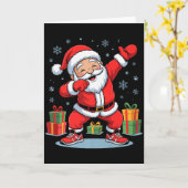 Funny Santa Dancing Holiday Christmas Xmas Pajama Kaart (Gele Bloem)