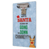 Funny Santa die Chimney Joke Kinder omlaag gaat Klembord (Links)