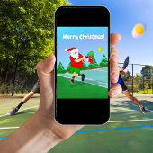 Funny Santa die Pickleball Merry Kerstmis speelt Feestdagen Kaart