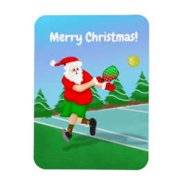 Funny Santa die Pickleball Merry Kerstmis speelt Magneet