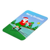 Funny Santa die Pickleball Merry Kerstmis speelt Magneet (Linkerzijde)