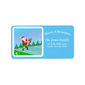 Funny Santa die Pickleball Merry Volley Xmas speel Etiket (Voorkant)