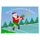 Funny Santa die Pickleball Merry Volley Xmas speel Groot Cadeauzakje (Voorkant)
