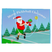 Funny Santa die Pickleball Merry Volley Xmas speel Groot Cadeauzakje (Achterkant)