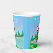 Funny Santa die Pickleball Merry Volley Xmas speel Papieren Bekers (Rechts)