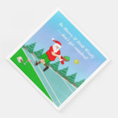 Funny Santa die Pickleball Merry Volley Xmas speel Servet (Hoek)