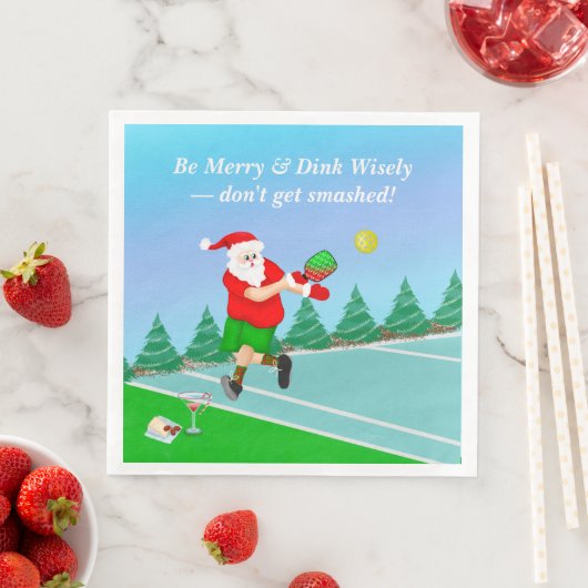 Funny Santa die Pickleball Merry Volley Xmas speel Servet (Insitu)