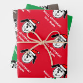 Funny Santa dog kerstinpakbladen Inpakpapier Vel (In situ)